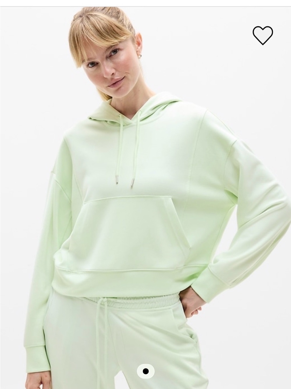Athleta Pale Mint Drawstring Pullover Hoodie